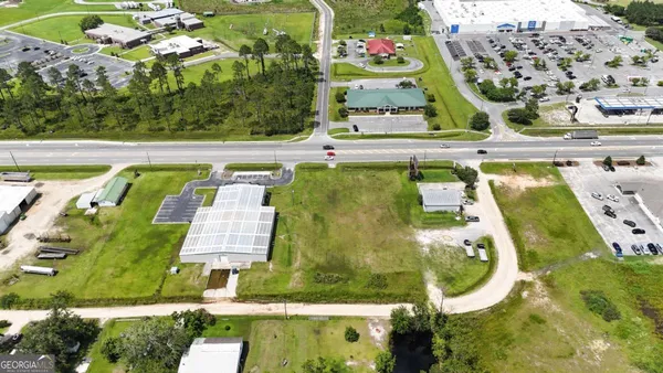 an aerial view of swimming pool