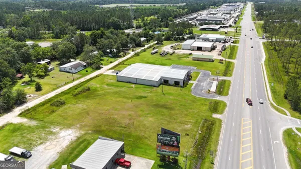 a view of a lake with a city