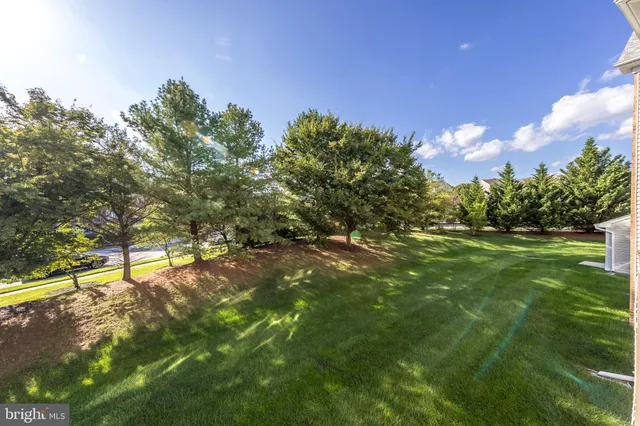 a backyard of a house with lots of green space