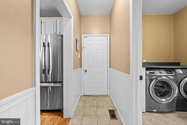 a view of a room with racks on the wall