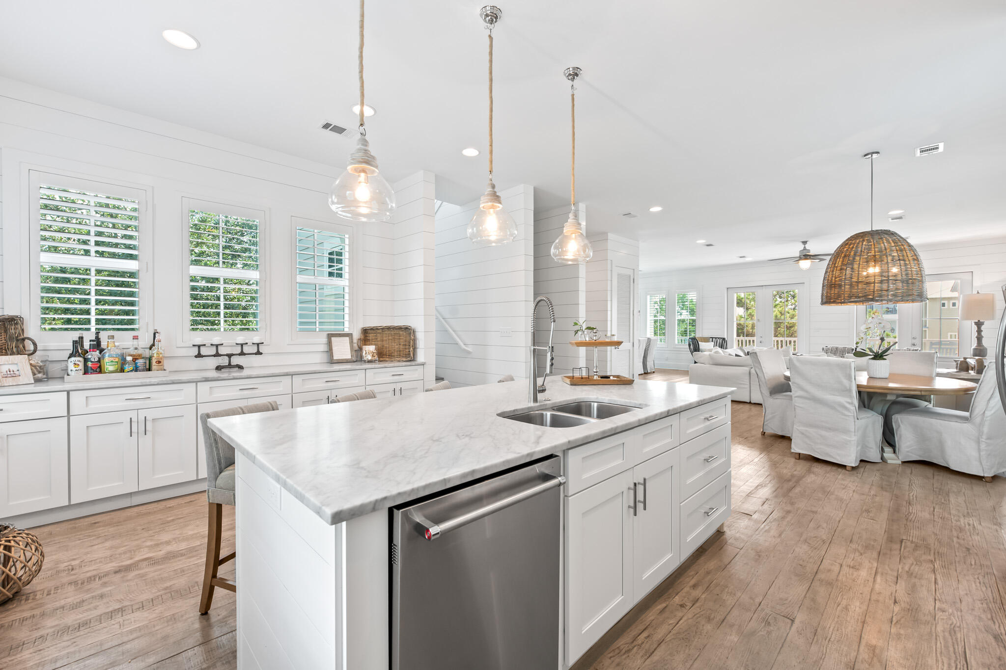 11 Pompano Pl Inlet Beach Inlet Beach, FL 32461 - Photo 28 of 68 a kitchen with a sink stove and wooden floor