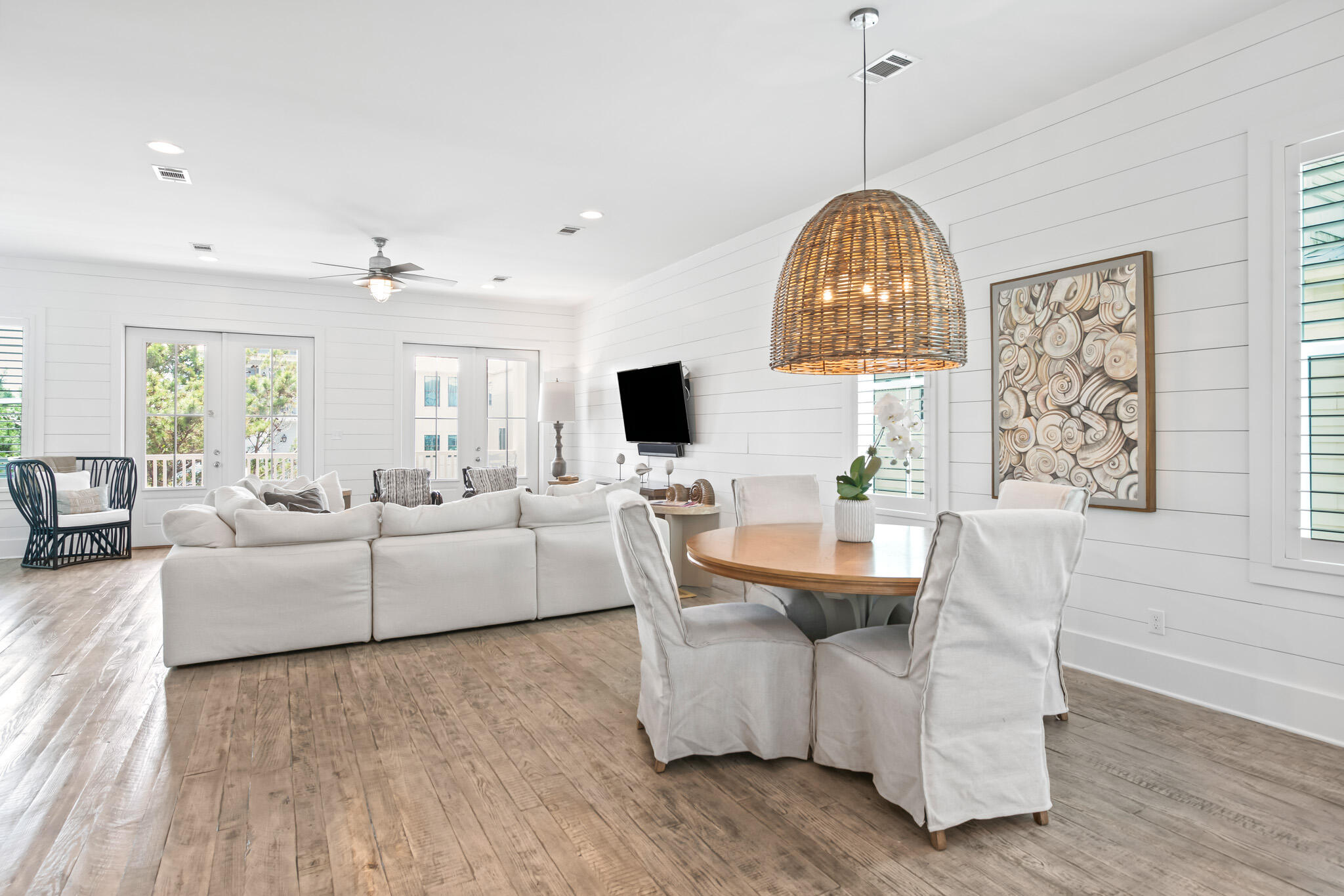 11 Pompano Pl Inlet Beach Inlet Beach, FL 32461 - Photo 31 of 68 a living room with fireplace furniture and a flat screen tv