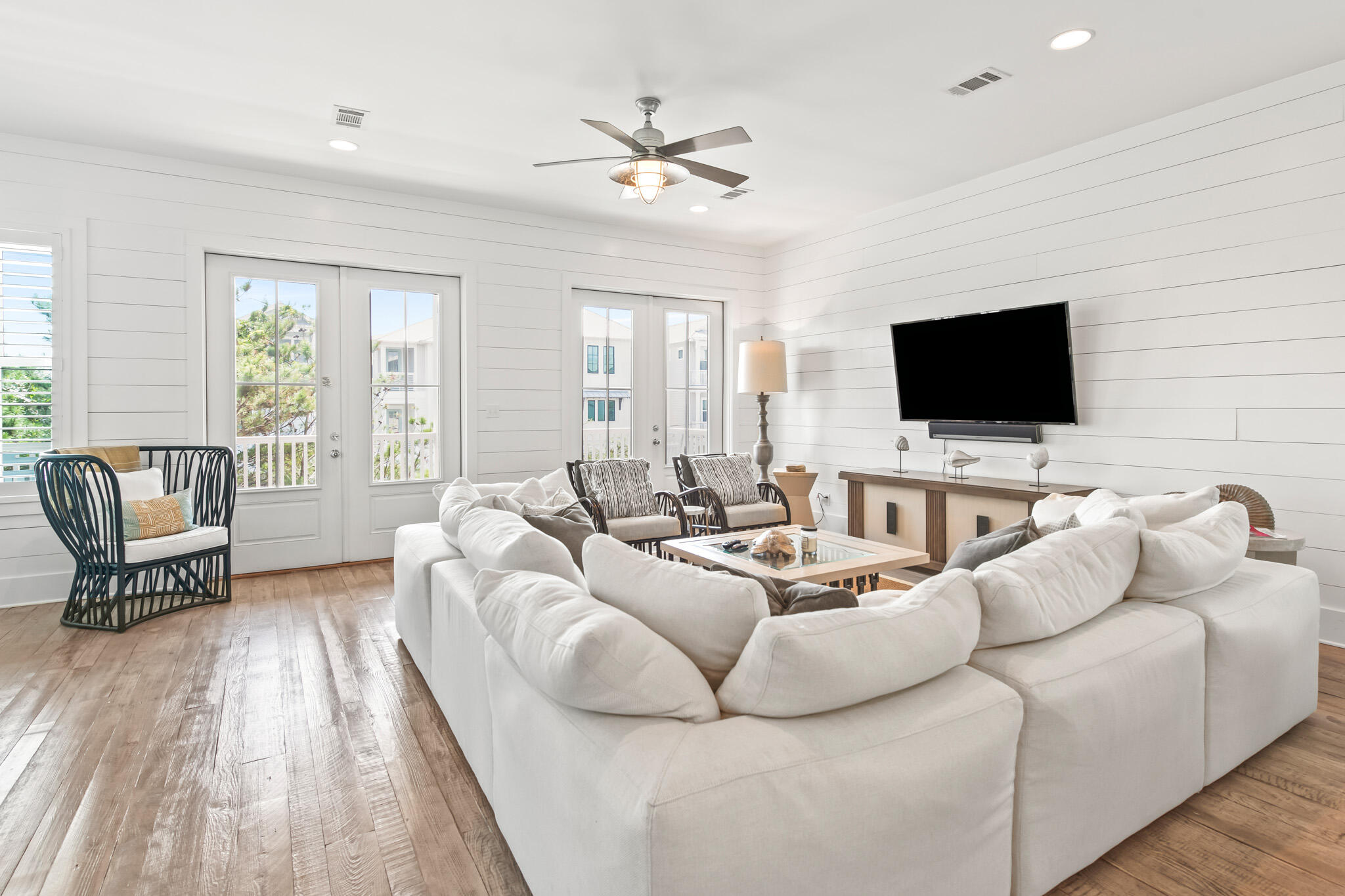 11 Pompano Pl Inlet Beach Inlet Beach, FL 32461 - Photo 34 of 68 a living room with furniture and a flat screen tv