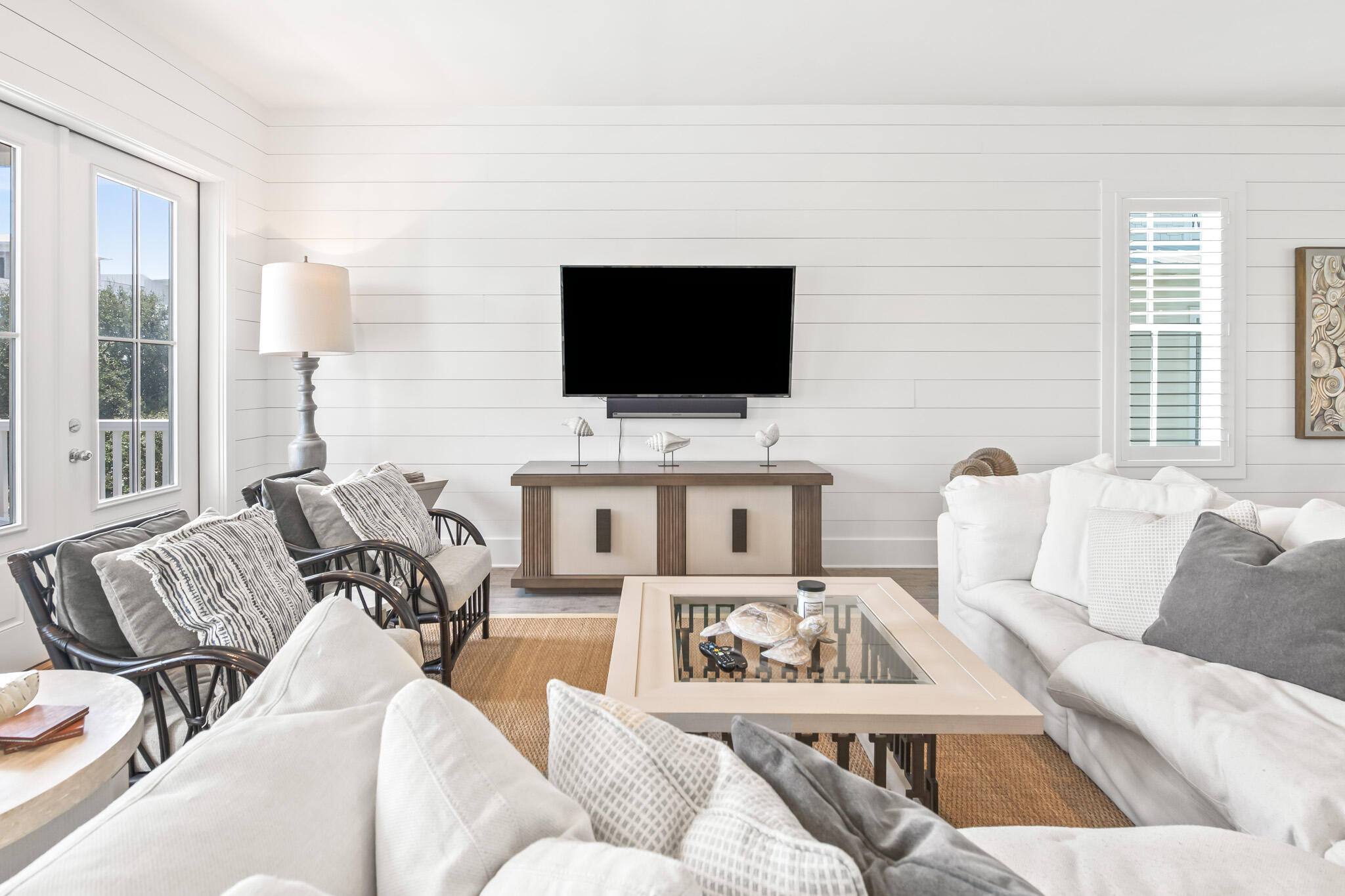 11 Pompano Pl Inlet Beach Inlet Beach, FL 32461 - Photo 35 of 68 a living room with furniture and a flat screen tv