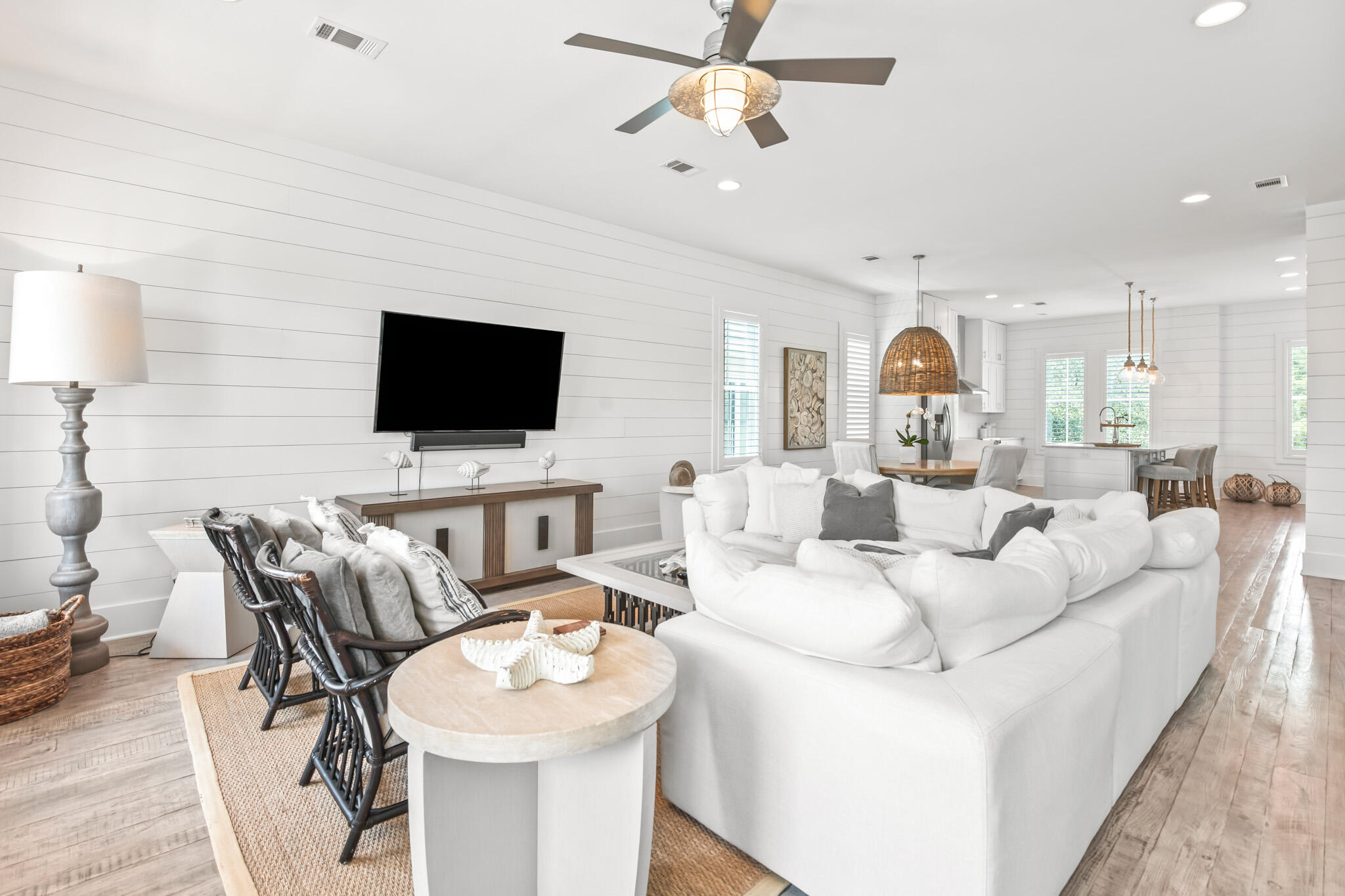 11 Pompano Pl Inlet Beach Inlet Beach, FL 32461 - Photo 36 of 68 a living room with furniture a flat screen tv and a window