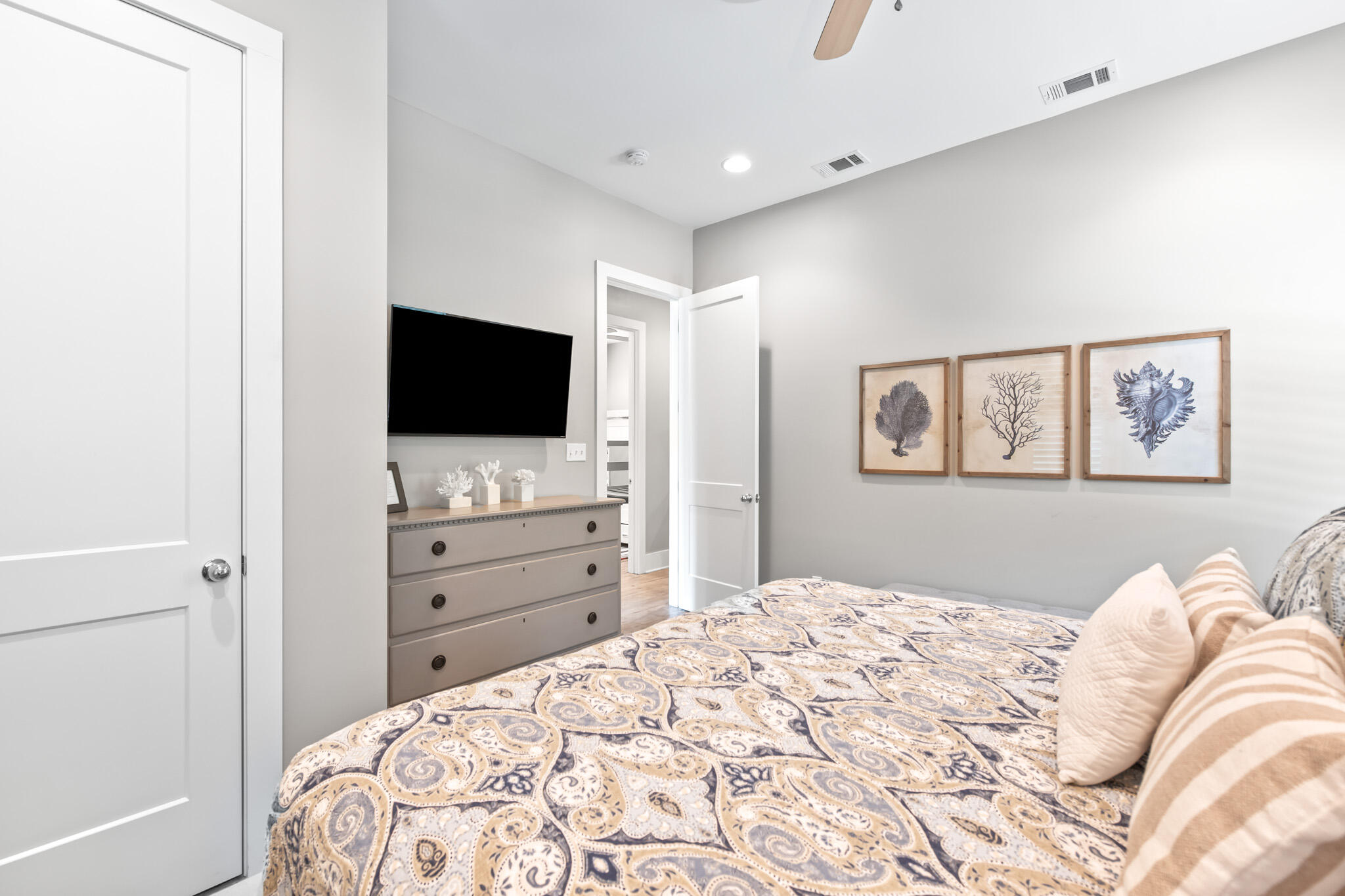 11 Pompano Pl Inlet Beach Inlet Beach, FL 32461 - Photo 57 of 68 a bedroom with a bed and a flat screen tv