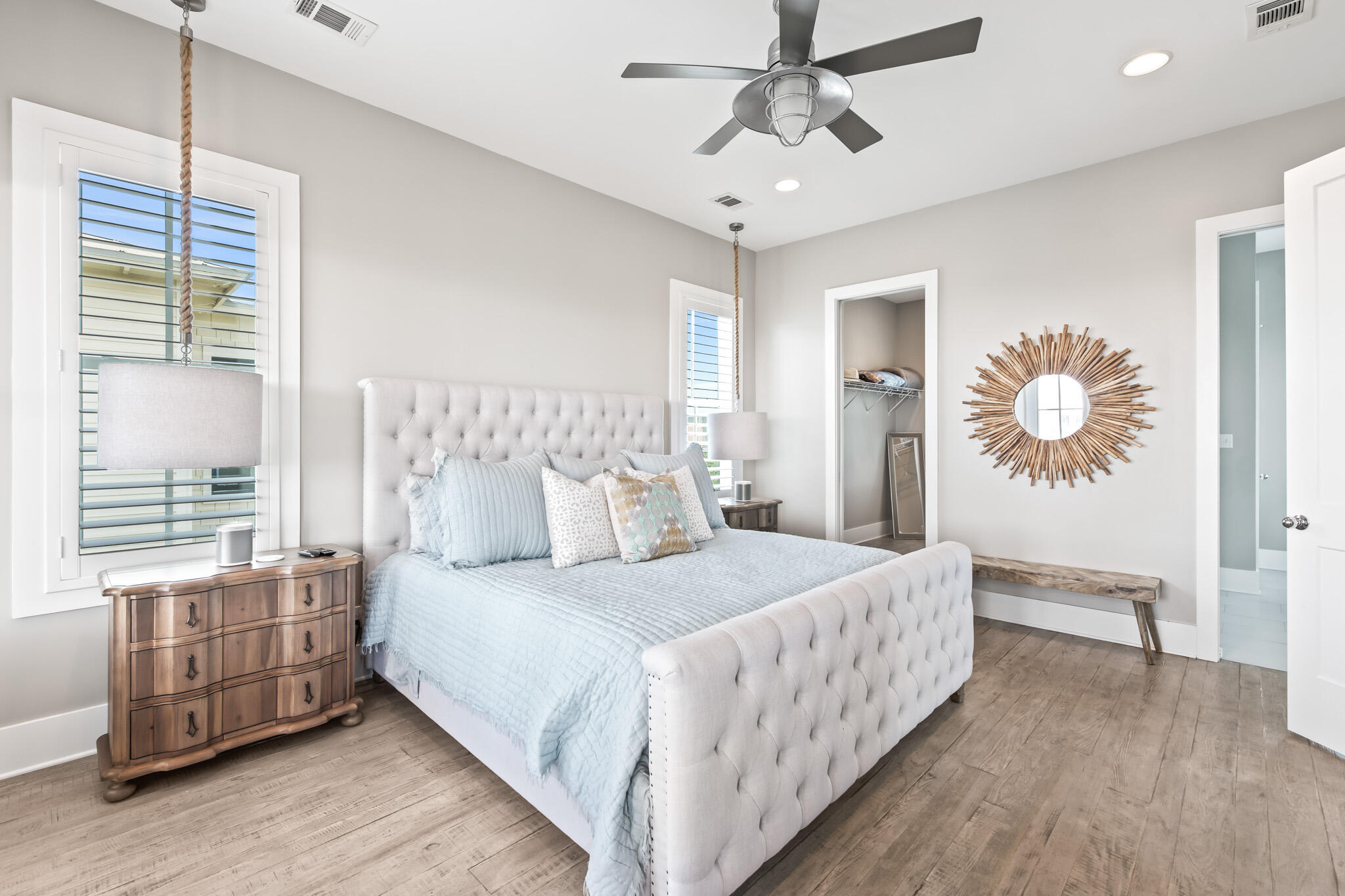 11 Pompano Pl Inlet Beach Inlet Beach, FL 32461 - Photo 8 of 68 a bedroom with a bed chandelier and a window