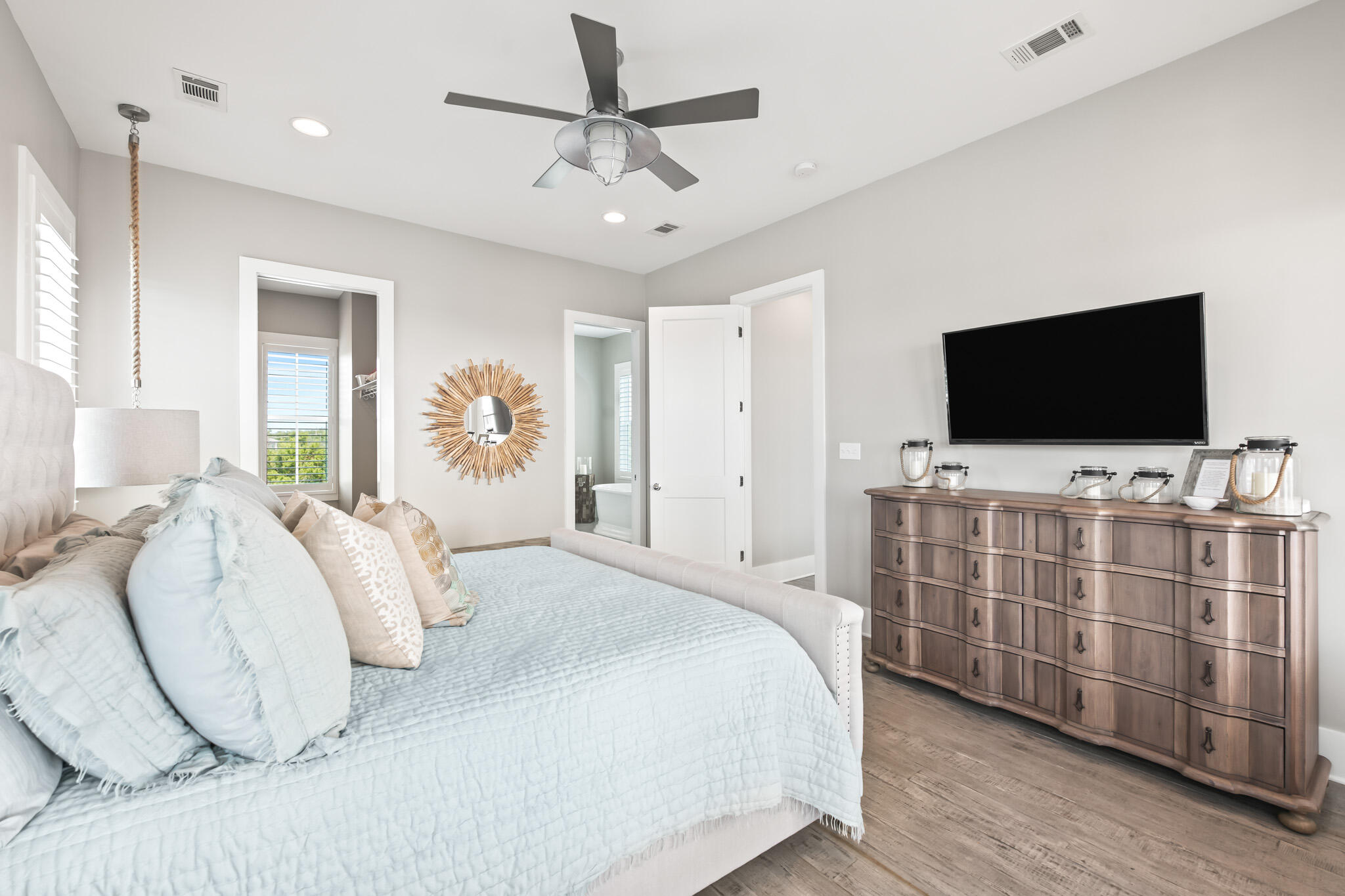 11 Pompano Pl Inlet Beach Inlet Beach, FL 32461 - Photo 10 of 68 a spacious bedroom with a bed and a flat screen tv