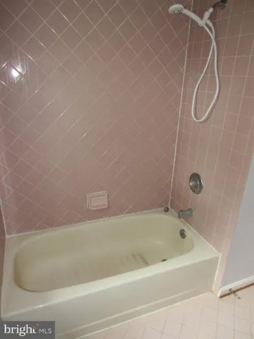 a bathroom with a bath tub