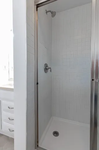 a bathroom with a shower
