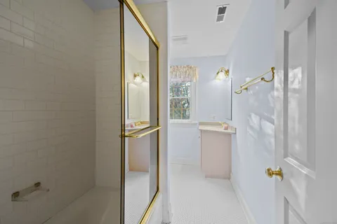 a bathroom with a shower