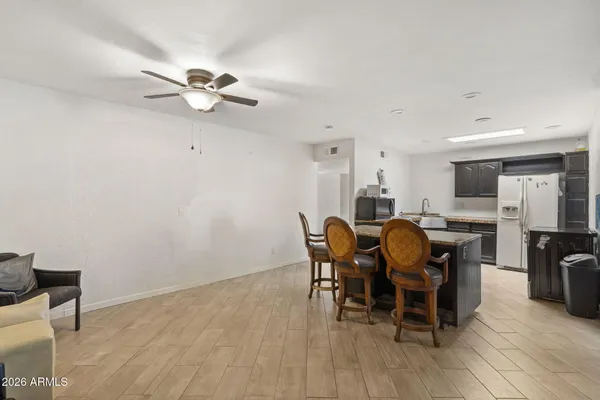 a living room with furniture