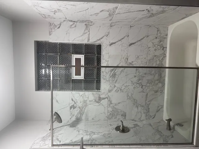 a bathroom with a shower