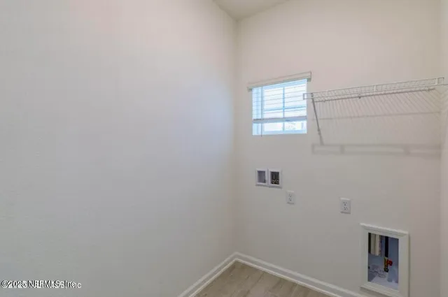 a view of a small space with window