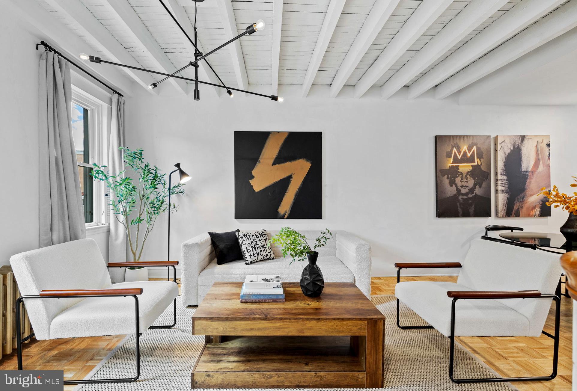 a living room with furniture