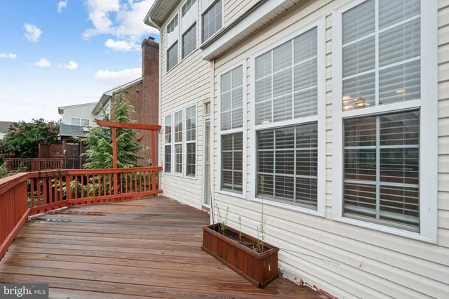 a view of a deck with a chair