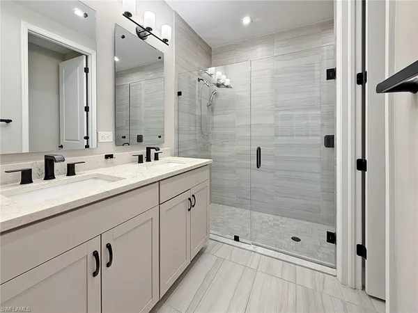 a view of street with palm trees