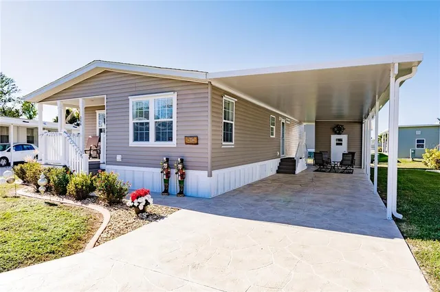 a view of a house with a patio