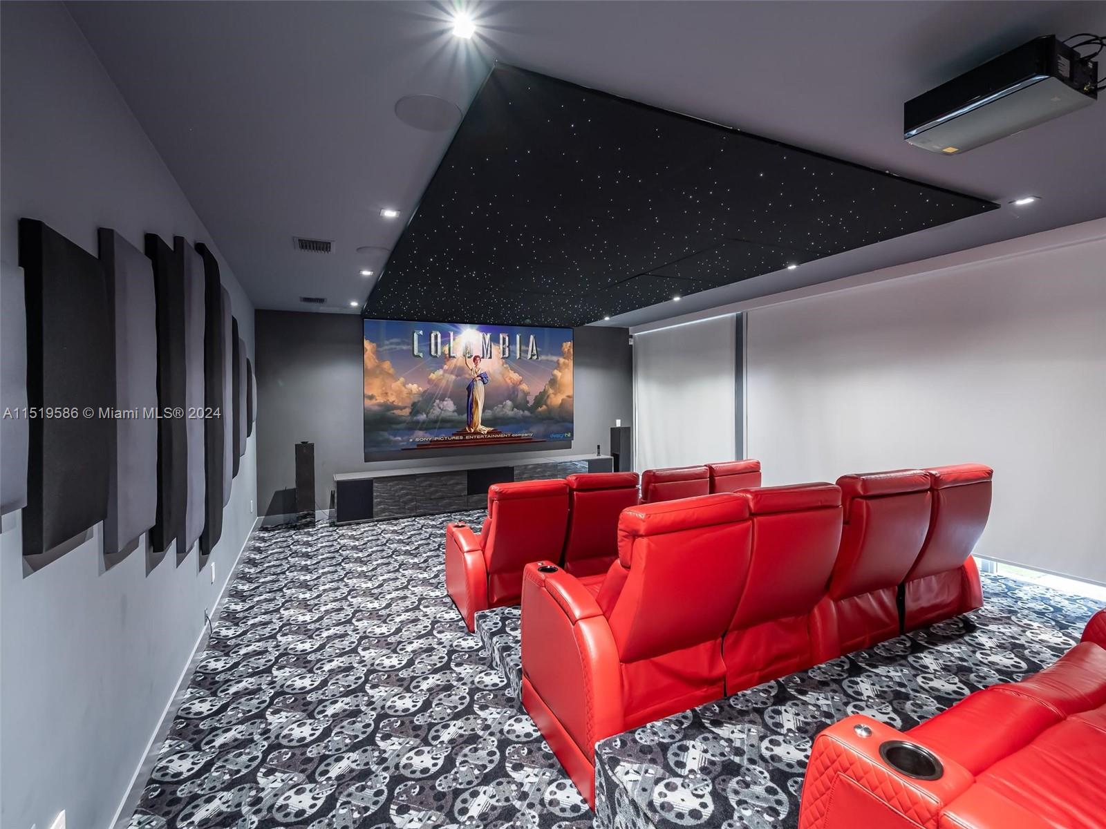 16601 Sunset Way Weston, FL 33326 - Photo 18 of 53 a living room with blue lights with furniture and a rug