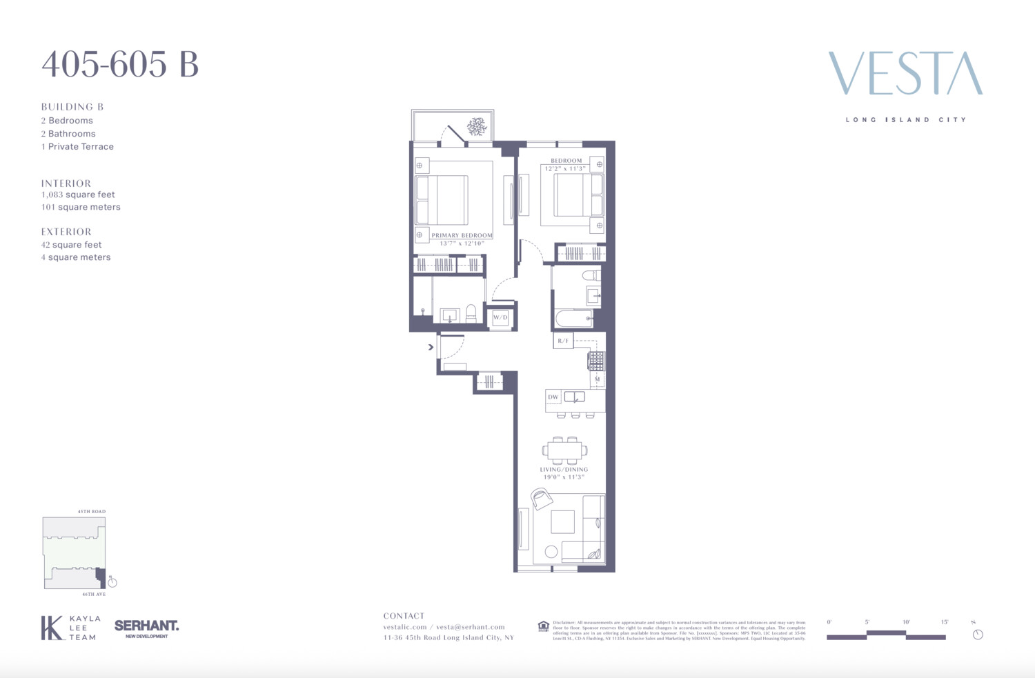 11-36 45th Road, Unit 405B Queens, NY 11101 - Photo 12 of 12 a picture of a floor plan