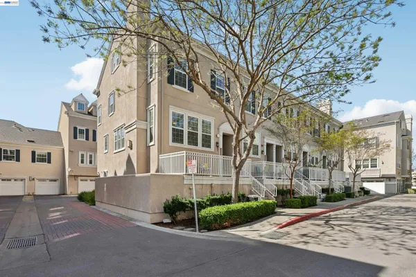 a view of a building with a street