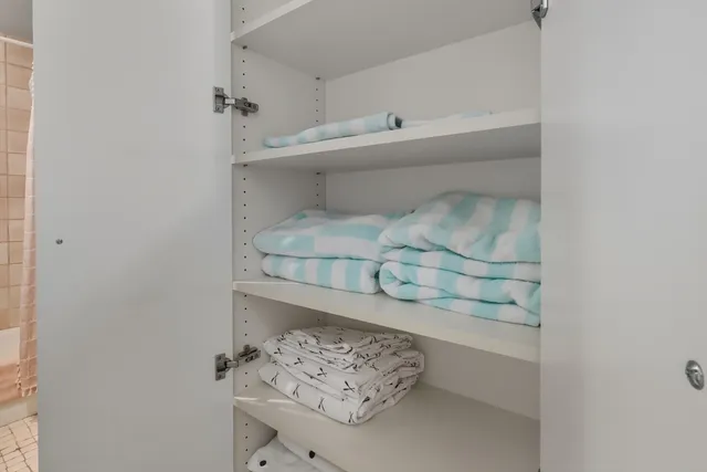 a close up of a shelf