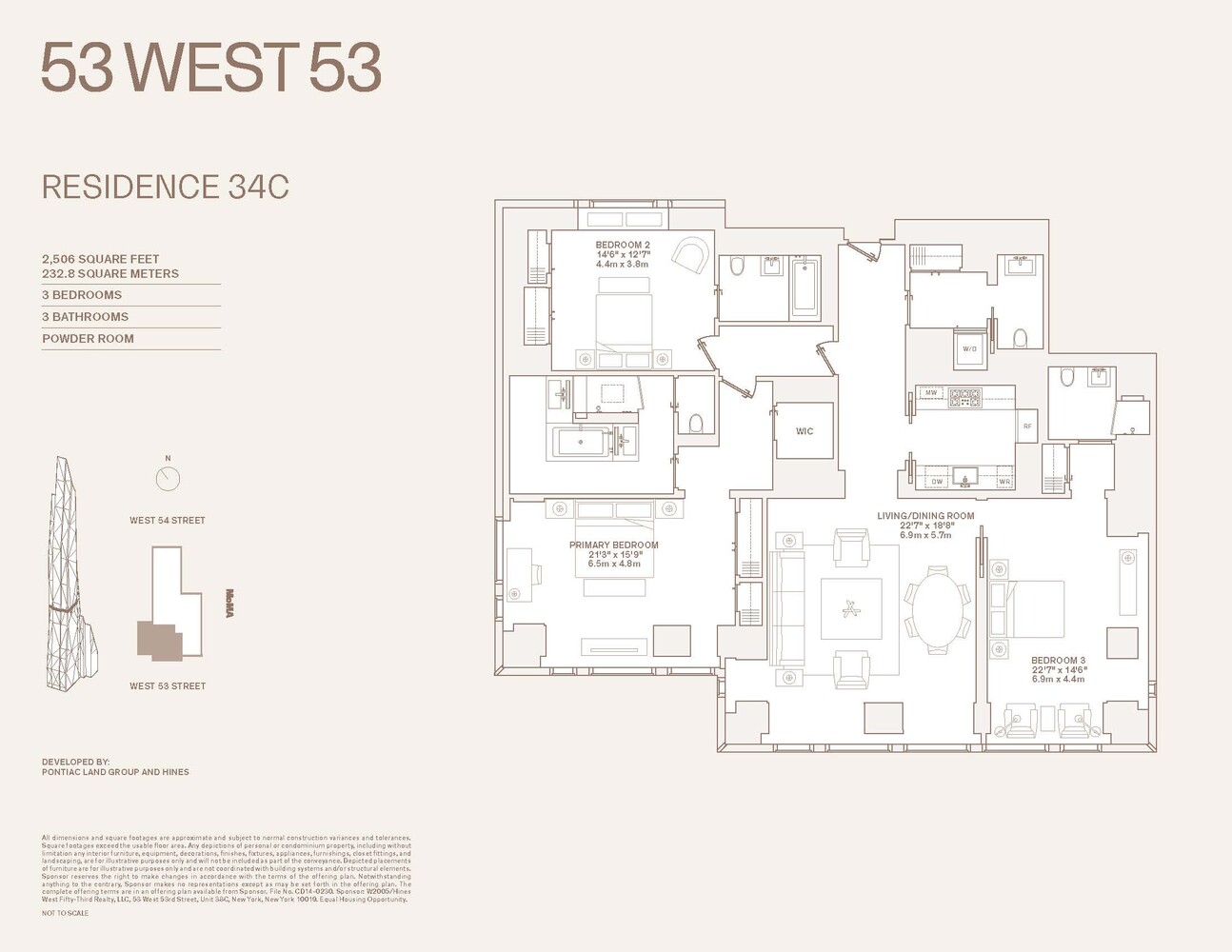 53 West 53rd Street, Unit 34C Manhattan, NY 10019 - Photo 14 of 15 a picture of a floor plan