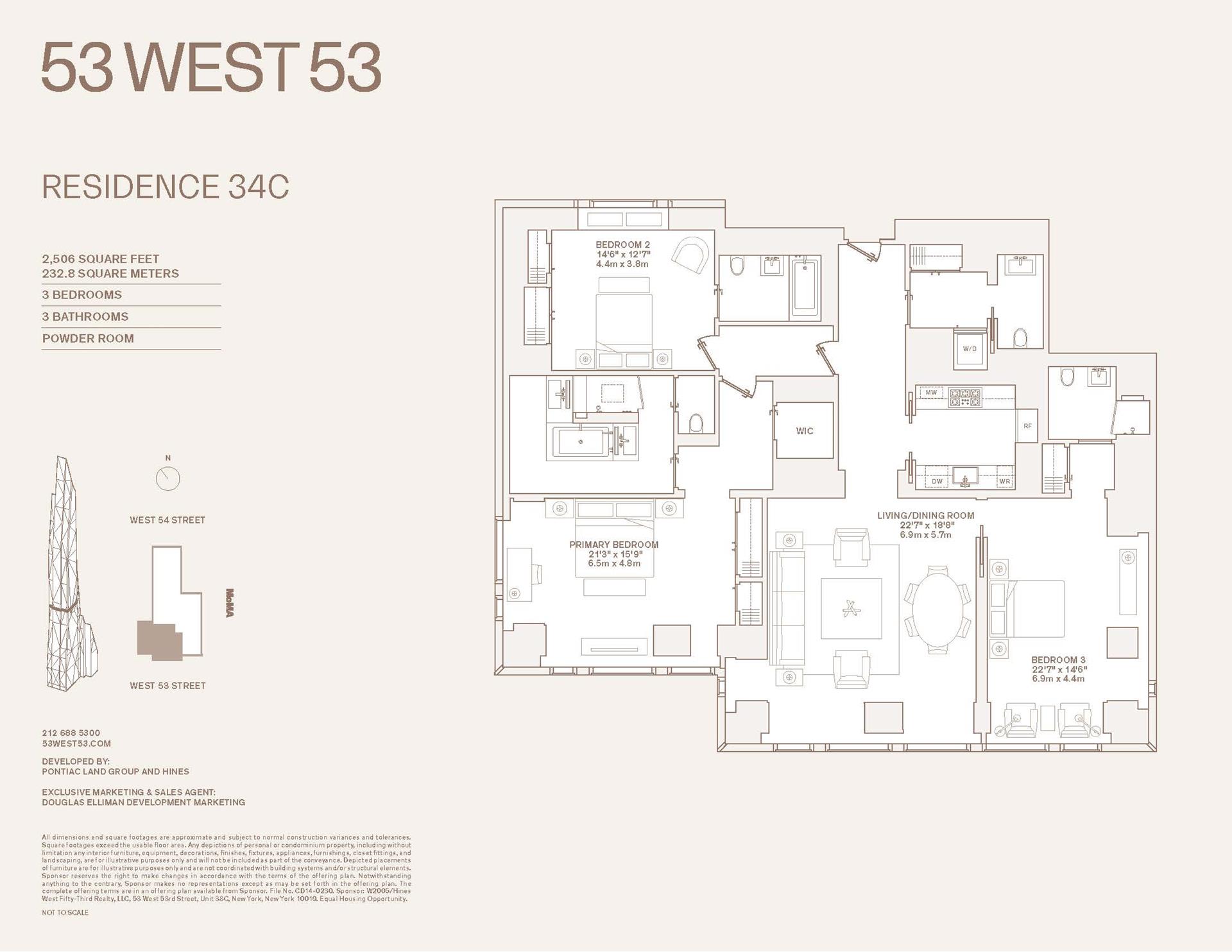 53 West 53rd Street, Unit 34C Manhattan, NY 10019 - Photo 15 of 15 a picture of a floor plan