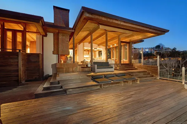 a view of outdoor space with seating area