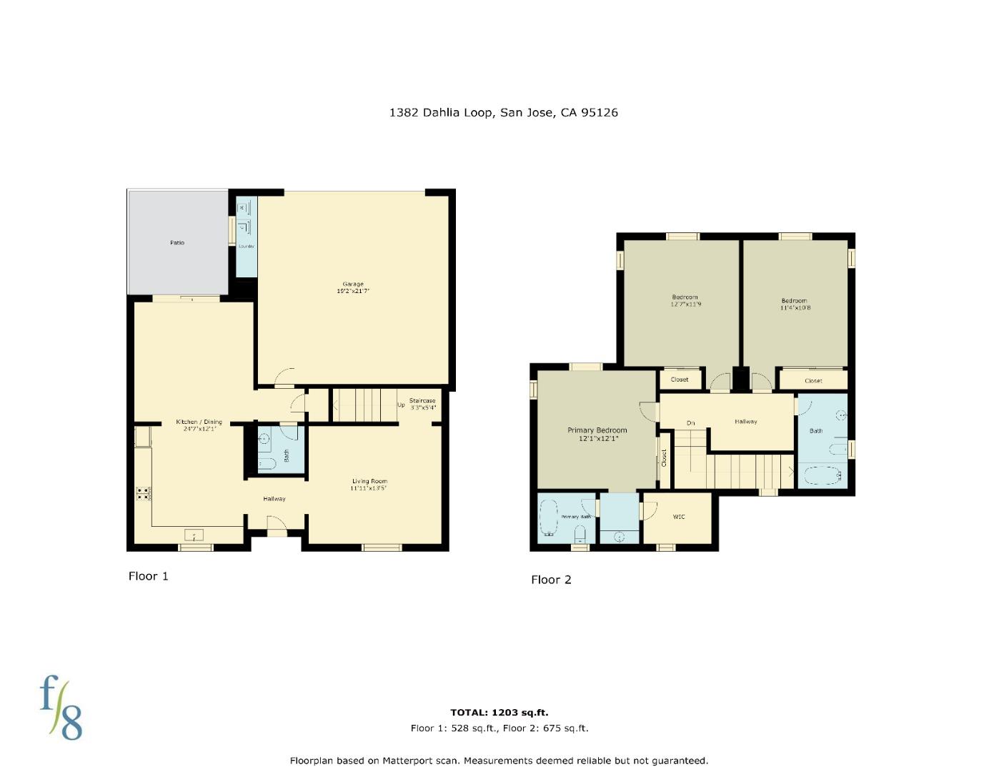 1382 Dahlia Loop San Jose, CA 95126 - Photo 29 of 31 a picture of a floor plan