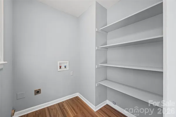 a view of an empty walk in closet