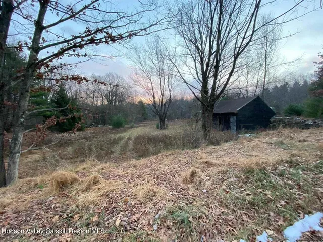 a backyard of a house with lots of green space