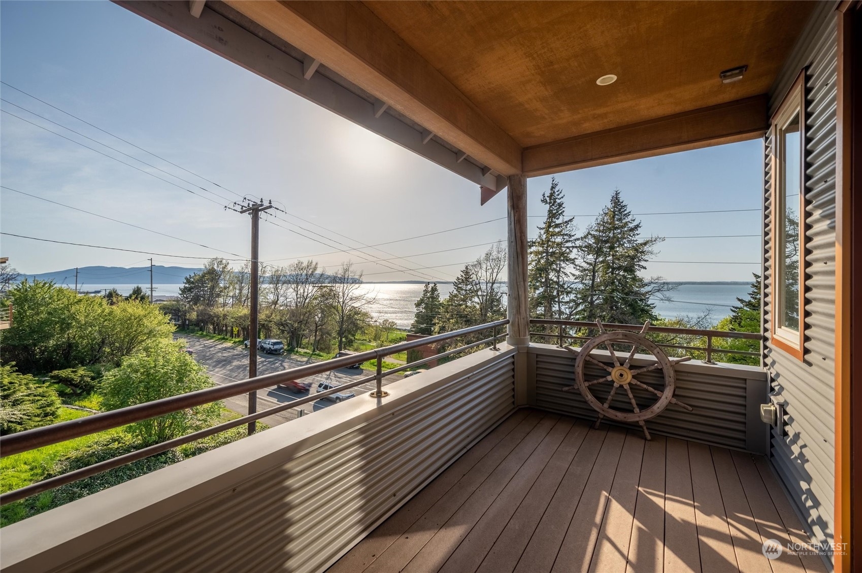341 South State Street Bellingham, WA 98225 - Photo 18 of 40 a view of balcony with mountain view and wooden floor