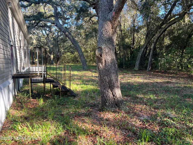 a view of a lake in a forest