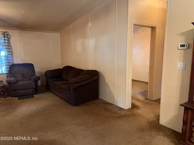 a living room with furniture and a couch