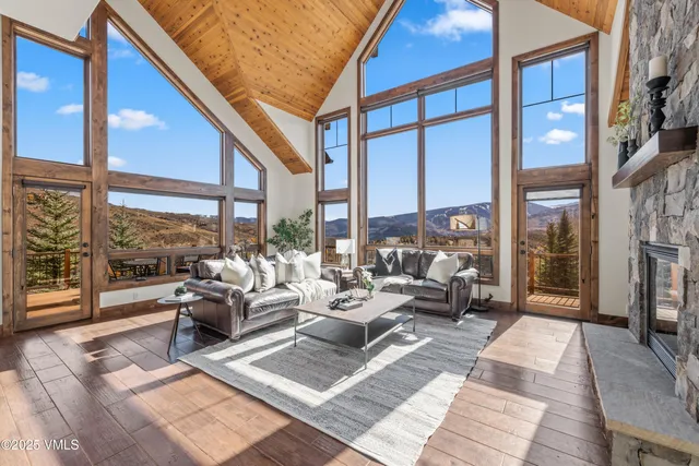 a living room with furniture