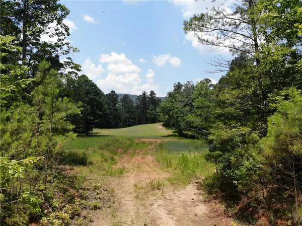 a view of a lake with a yard