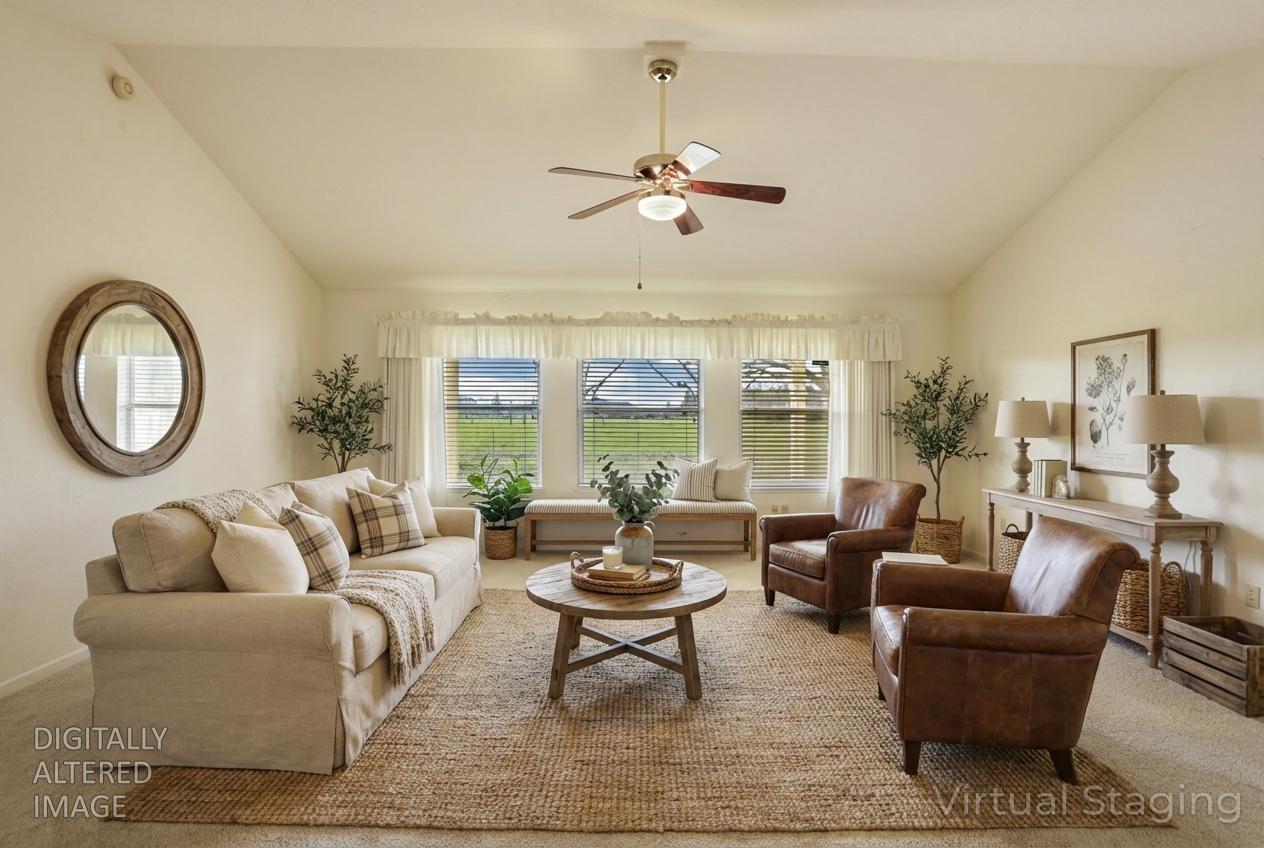 24257 North Pearl Road Acampo, CA 95220 - Photo 17 of 41 a living room with furniture a chandelier and a large window