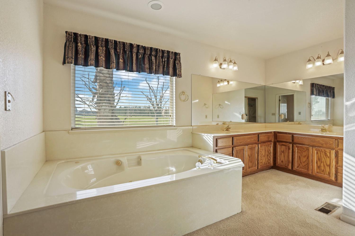 24257 North Pearl Road Acampo, CA 95220 - Photo 24 of 41 a bathroom with a bathtub a sink a mirror and a shower