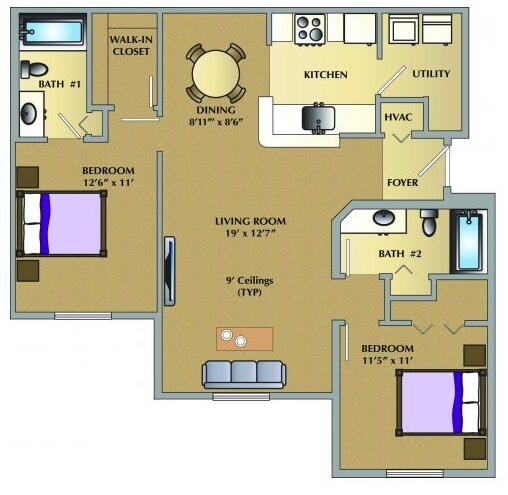 5016 Lantana Road, Unit 1103 Lake Worth, FL 33463 - Photo 14 of 14 Floorplan