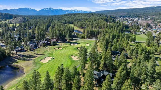 a view of a swimming pool with a yard