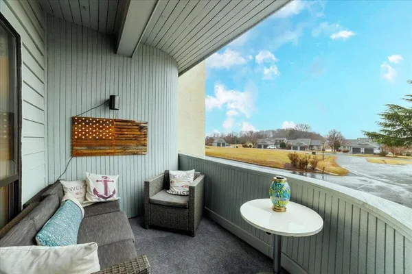 a outdoor living space with furniture