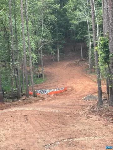 a view of a backyard with a trees