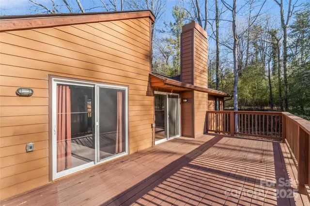 a view of a wooden deck