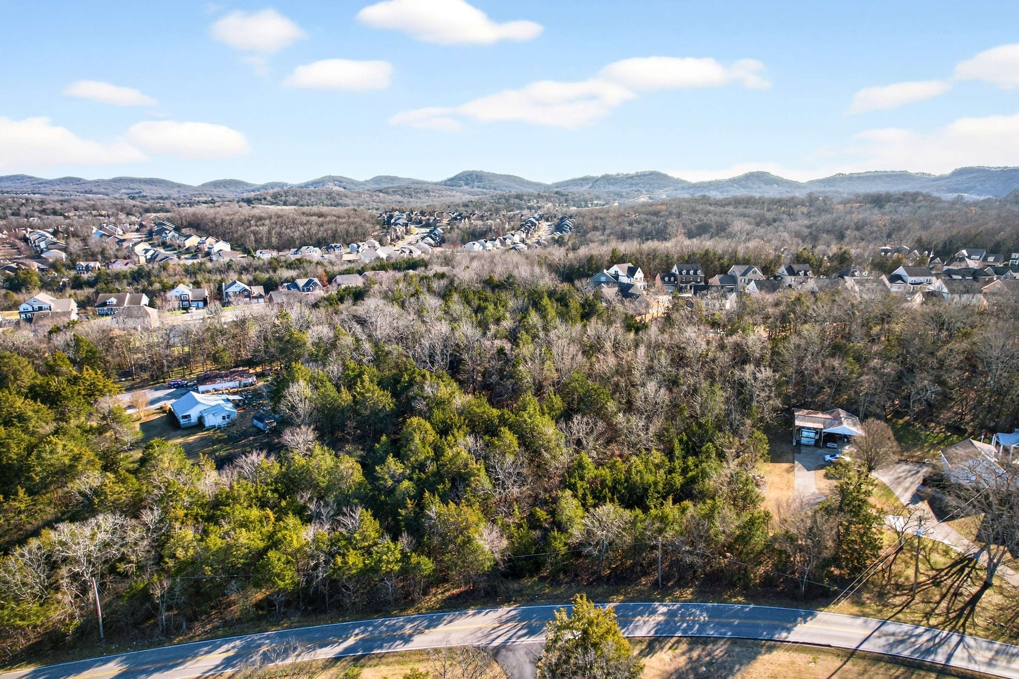 9877 Sam Donald Road Nolensville, TN 37135 - Photo 23 of 37 an aerial view of residential houses with outdoor space and trees