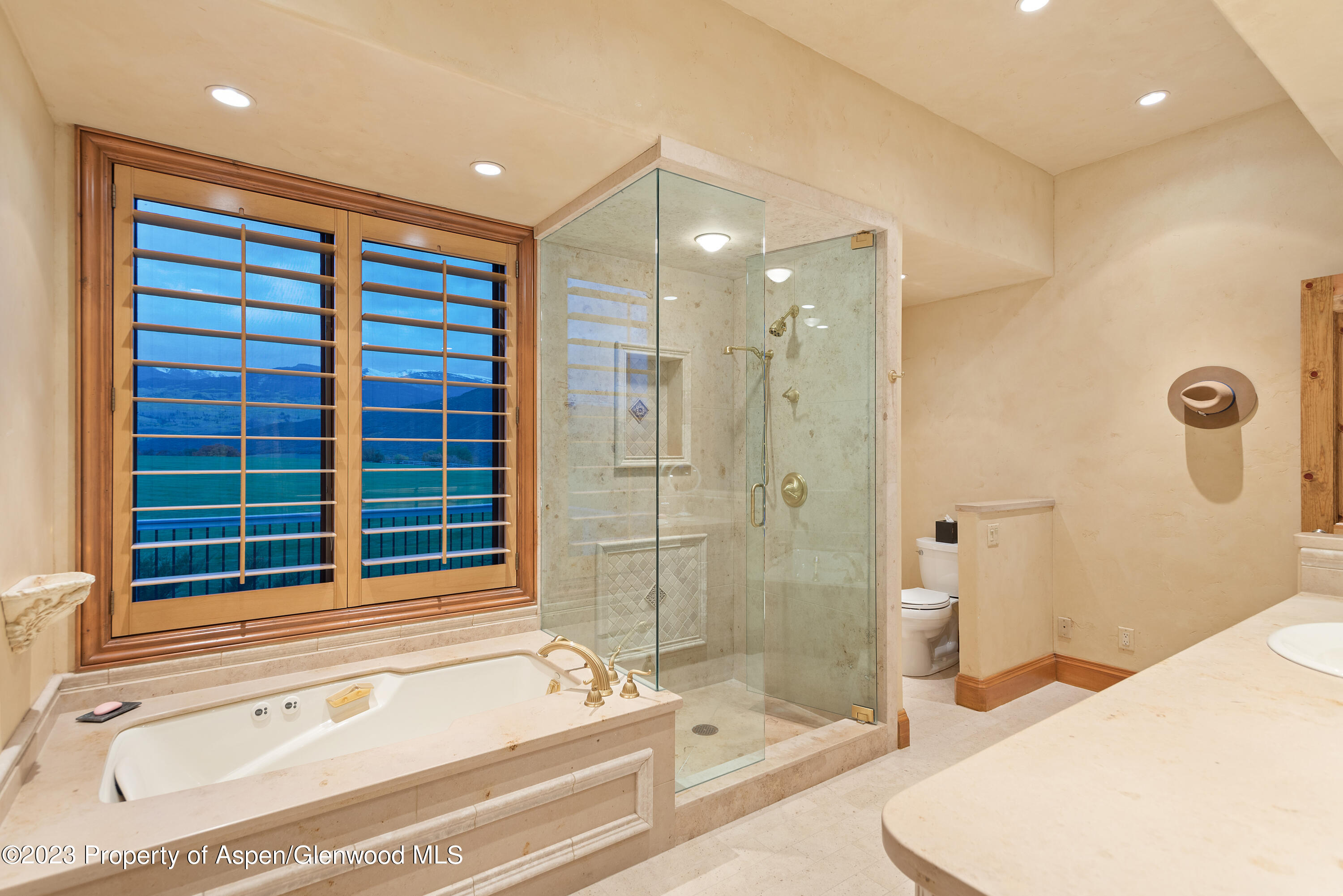 1650 McLain Flats Road Aspen, CO 81611 - Photo 38 of 72 a bathroom with a bathtub and a shower