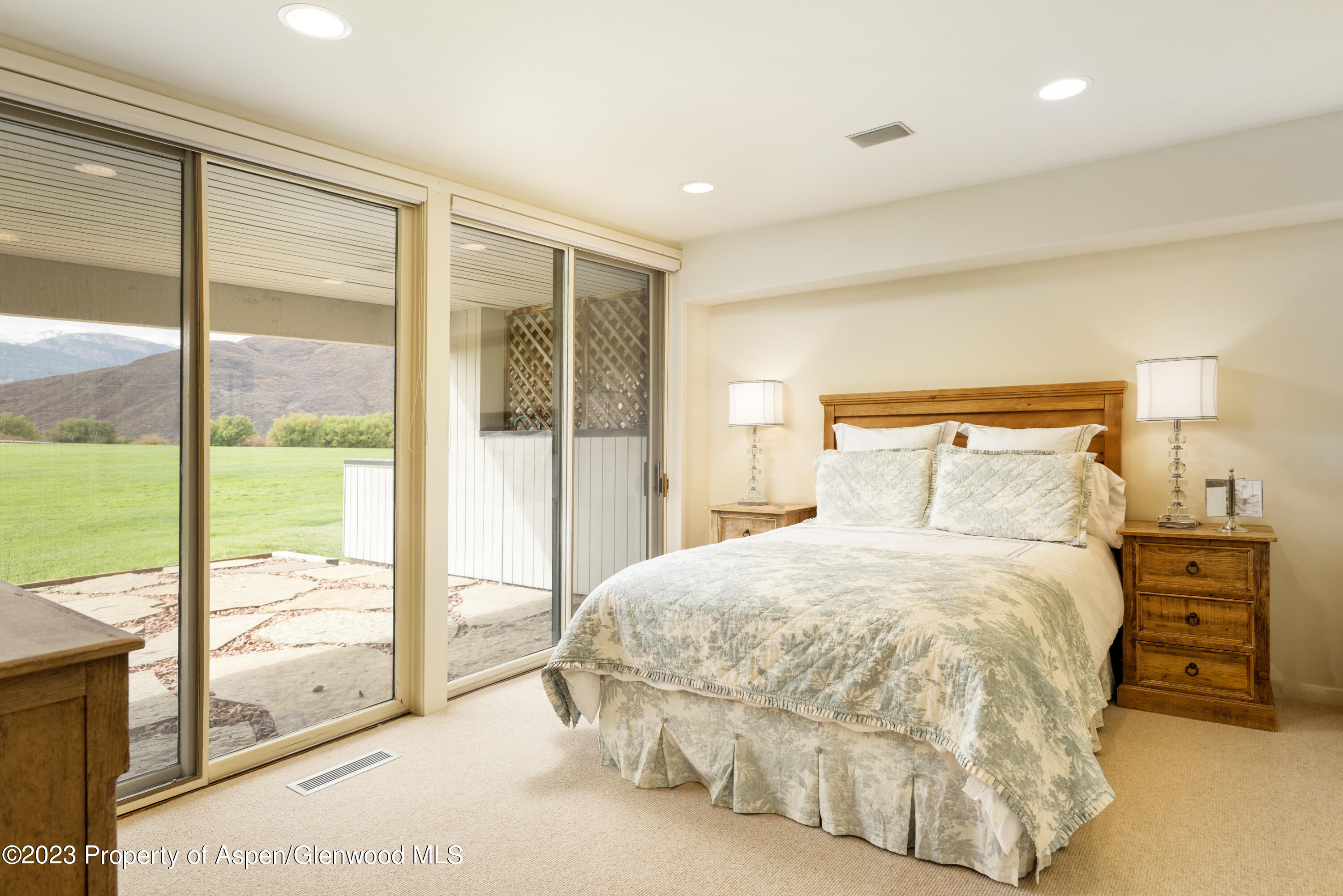1650 McLain Flats Road Aspen, CO 81611 - Photo 46 of 72 a spacious bedroom with a bed and glass door