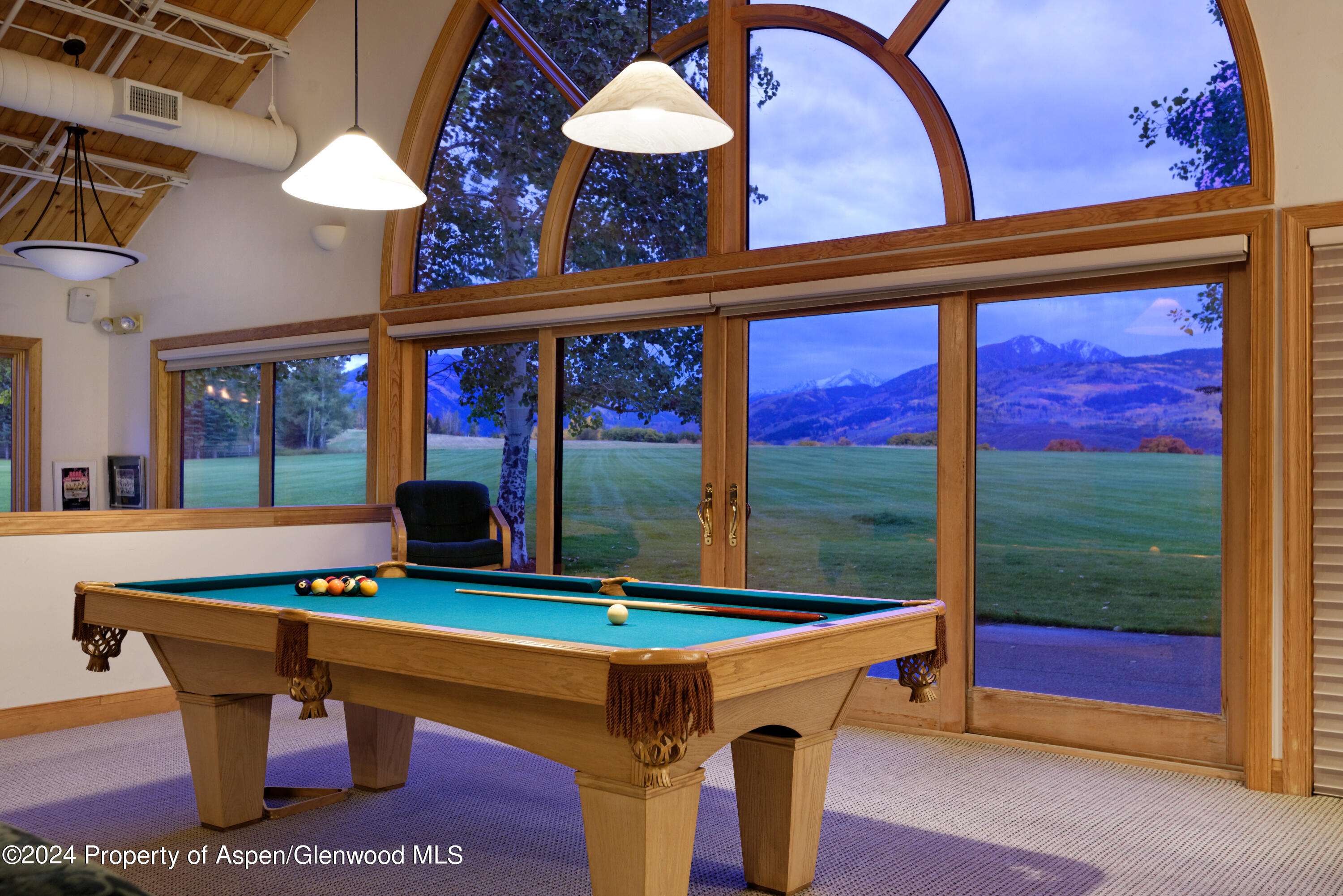 1650 McLain Flats Road Aspen, CO 81611 - Photo 59 of 72 a room with pool table and glass windows