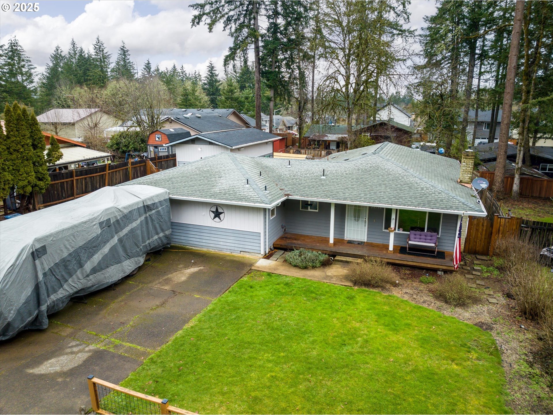 24795 Parkside Drive Veneta, OR 97487 - Photo 37 of 42 a view of a house with a backyard and a patio
