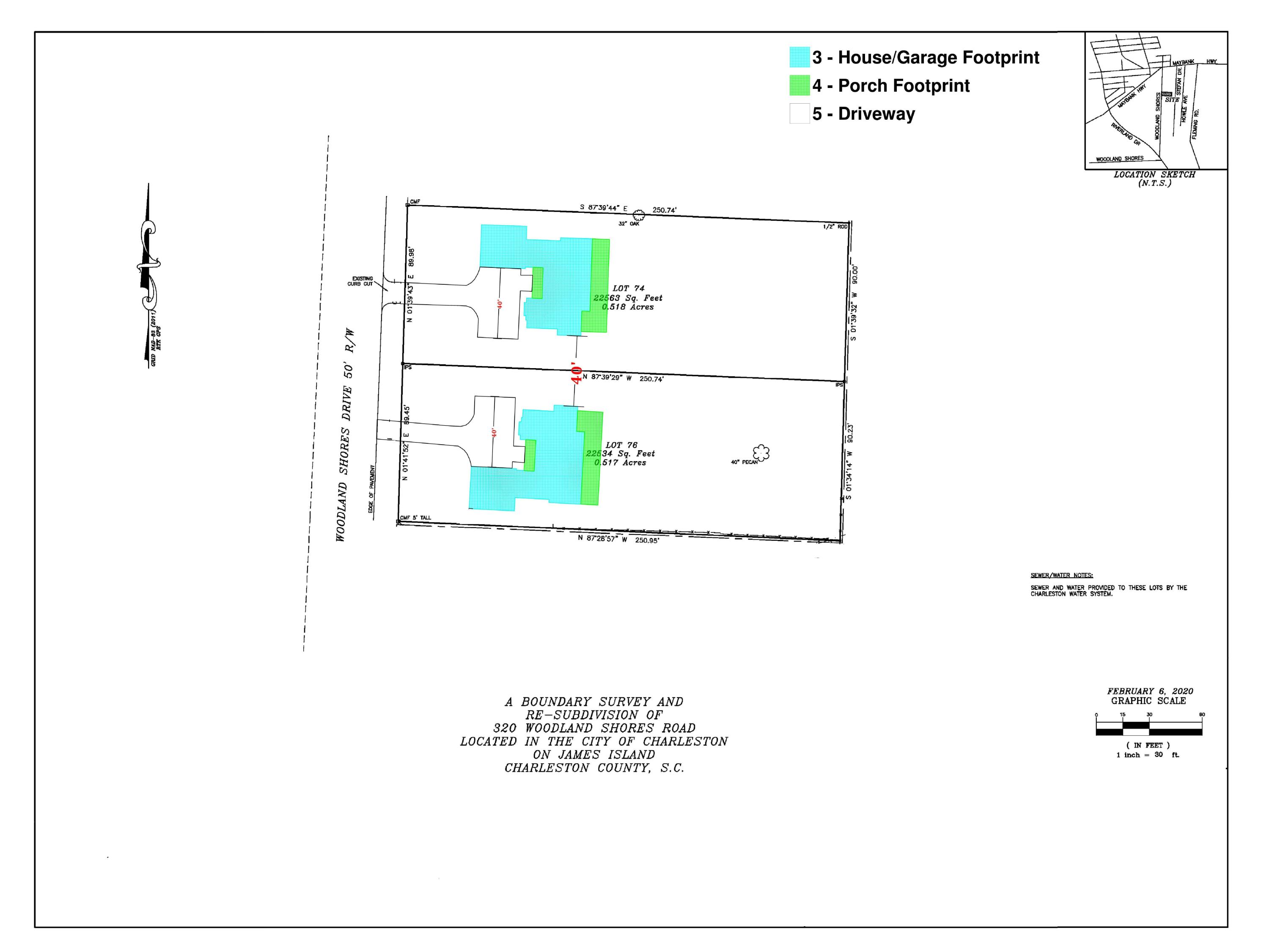 316 Woodland Shores Road Charleston, SC 29412 - Photo 4 of 12 3_THE MAYBANK_SUBDIVISION FOOTPRINT_CLEA
